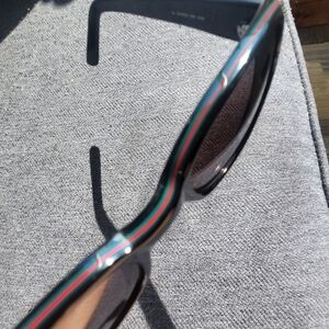 Vintage Gucci Stylish Black Sunglasses with Red and Green Accents. Vintage.